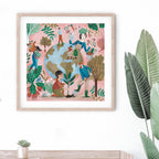Positive Earth Day Gardening Illustration World Care Art Print