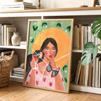 Summer Sunshine Woman Cocktail Illustration Positive Art Print