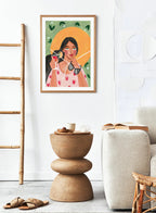 Summer Sunshine Woman Cocktail Illustration Positive Art Print