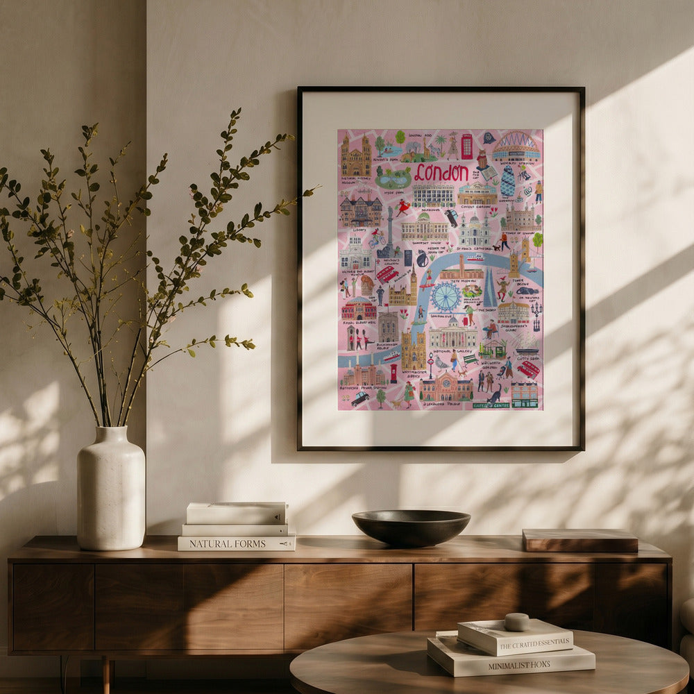 London Landmarks Illustrated Art Print