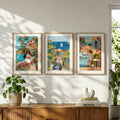 Mittelmeer-Küstenkunst-Druck-Set von 3 | Reise-Lifestyle-Wandkunst | 10% Rabatt an der Kasse!