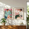 Moderne Frauen Kunst - 2er Set | Farbenfrohe figurative Wandkunst | 10 % Rabatt an der Kasse!