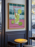 Mojito Cocktail with Lime and Ice Illustration