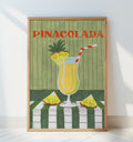 Piña Colada Cocktail mit Ananas Tropische Illustration