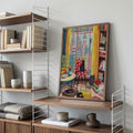 New Yorker Interieur mit Katze und Stadtpanorama