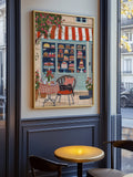 Paris Patisserie with Black Cat Art Print