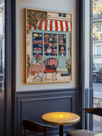 Paris Patisserie with Black Cat Art Print