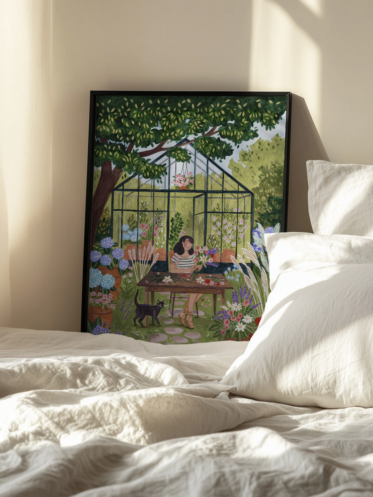 Greenhouse Garden Art Print | Whimsical Botanical Wall Art