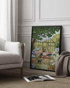 Greenhouse Garden Art Print | Whimsical Botanical Wall Art