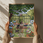 Greenhouse Garden Art Print | Whimsical Botanical Wall Art