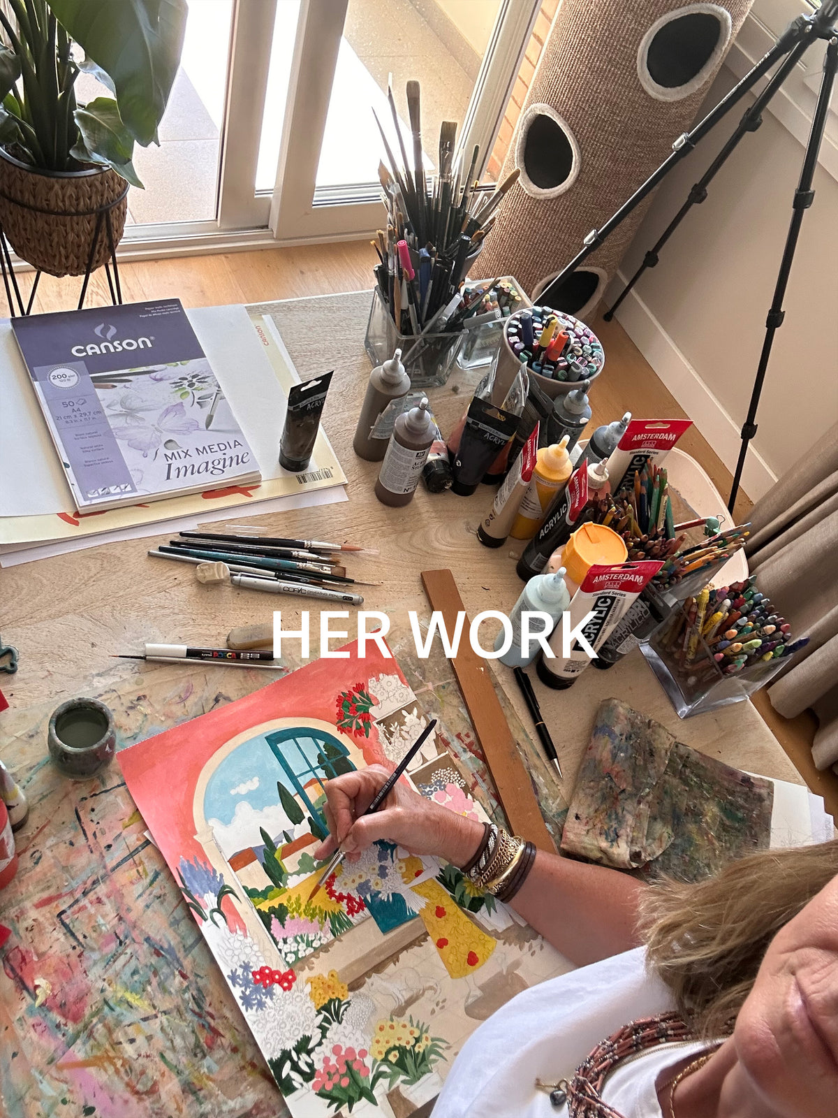 Back at my desk 🎨🌸