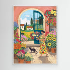 Tuscan Flower Shop Framed Canvas Wall Art